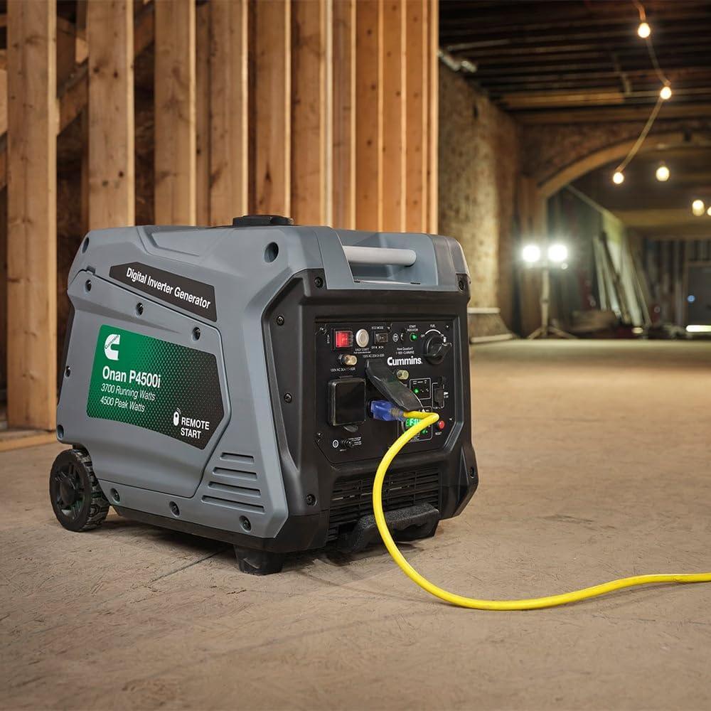 Cummins Onan P4500I Portable Inverter Generator, Power Inverter Dual 5V USB Ports for Mobile Charging, Gas Powered for Backup Home Use, RV & Camping – 7.3 HP 224cc OHV 4-Stroke Engine W/Remote Start