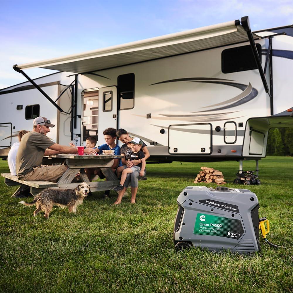 Cummins Onan P4500I Portable Inverter Generator, Power Inverter Dual 5V USB Ports for Mobile Charging, Gas Powered for Backup Home Use, RV & Camping – 7.3 HP 224cc OHV 4-Stroke Engine W/Remote Start
