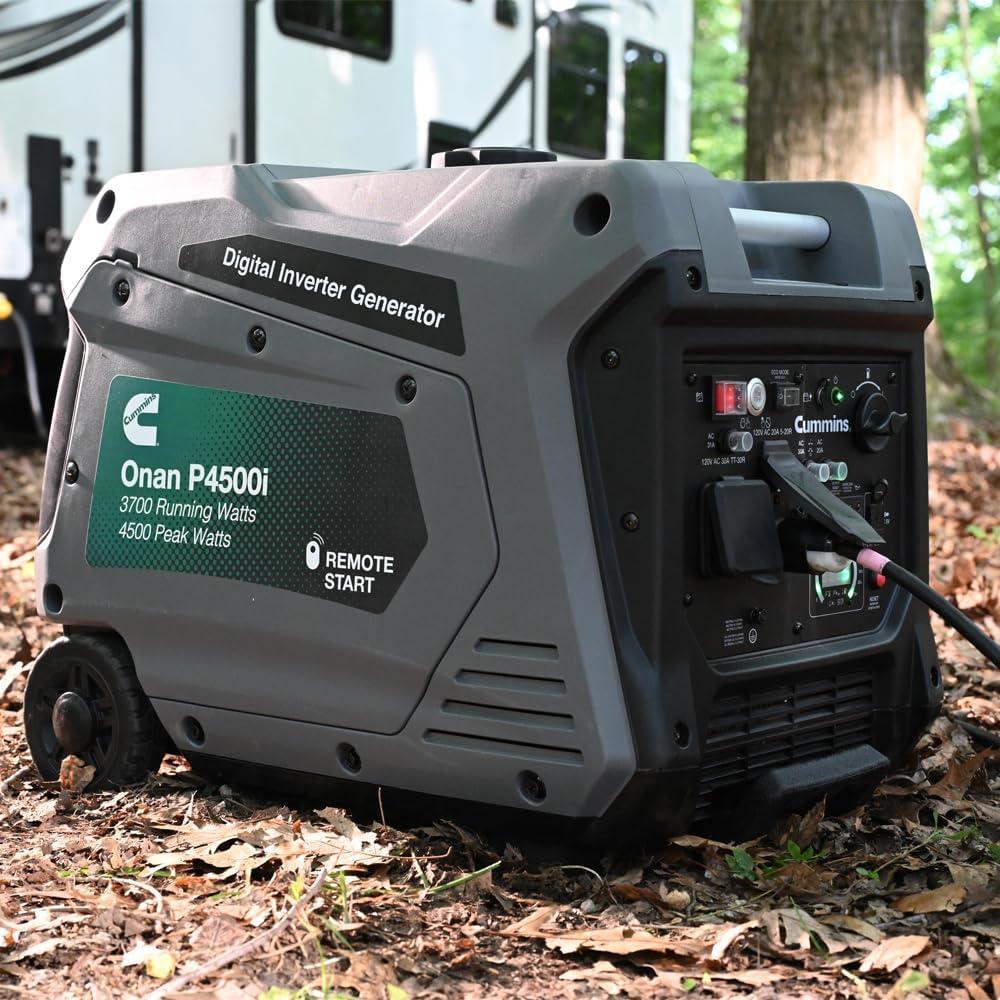 Cummins Onan P4500I Portable Inverter Generator, Power Inverter Dual 5V USB Ports for Mobile Charging, Gas Powered for Backup Home Use, RV & Camping – 7.3 HP 224cc OHV 4-Stroke Engine W/Remote Start