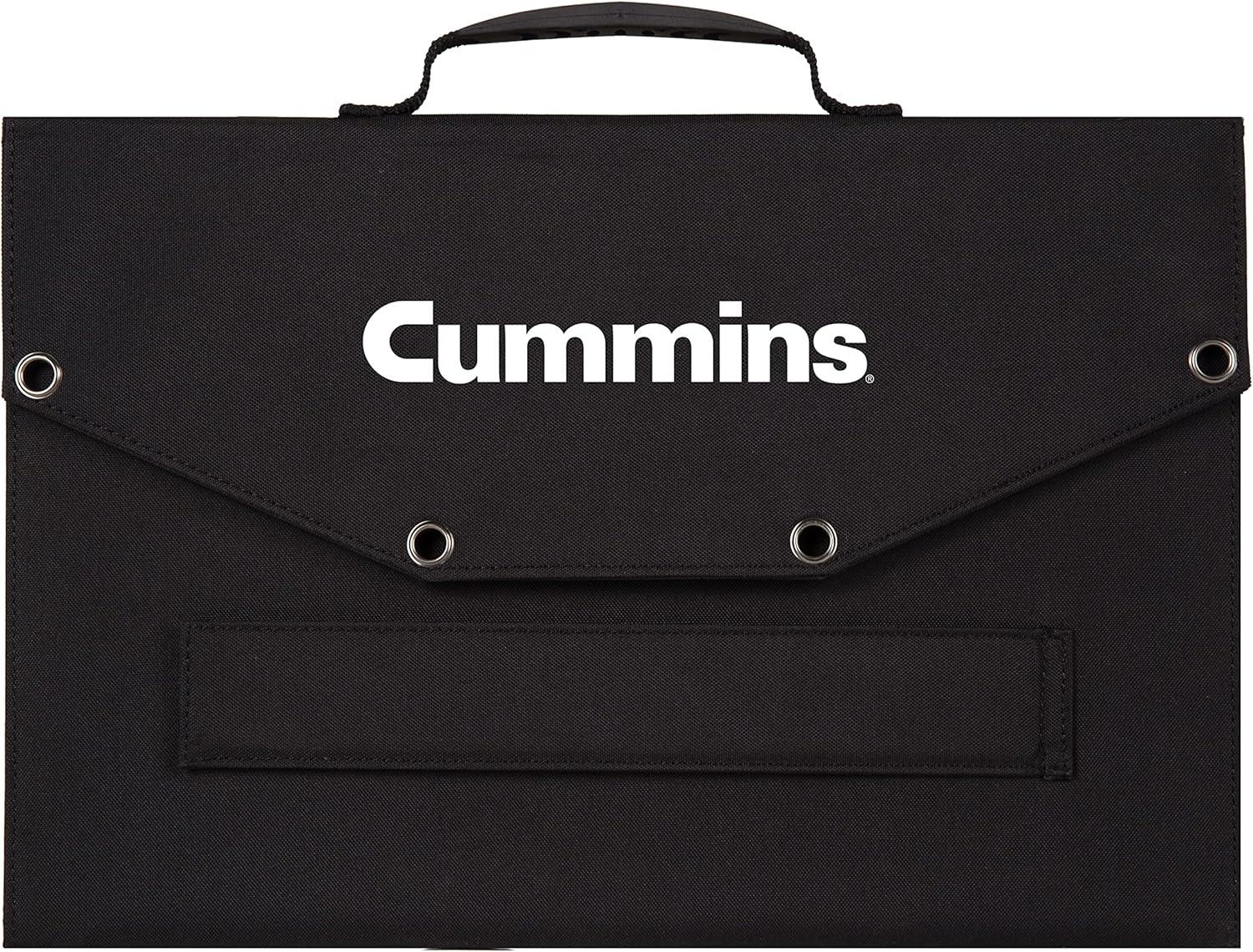 Cummins Portable 60W Solar Panel for Portable Power Stations, iPhone, iPad, Tablets, Laptop, with QC 3.0 USB and USB-C Ports, DC Output, for Outdoors, Camping, RVs, and Travel,Black