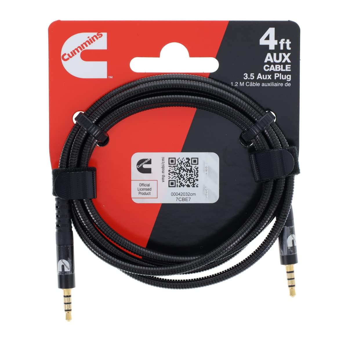 Cummins CMN4717 Aux to Aux Cable for Audio Connect with Wrap Attachment 3.5mm Male to Male – 8 Feet(4 Feet)