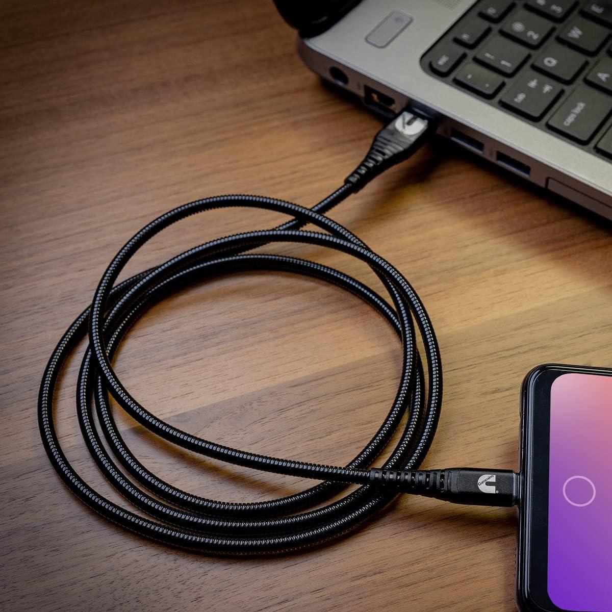 Cummins Android Compatible Charger Cord Type C 8ft Metal Braided C-A Cable CMN5029-8 Feet Long(4 Feet)