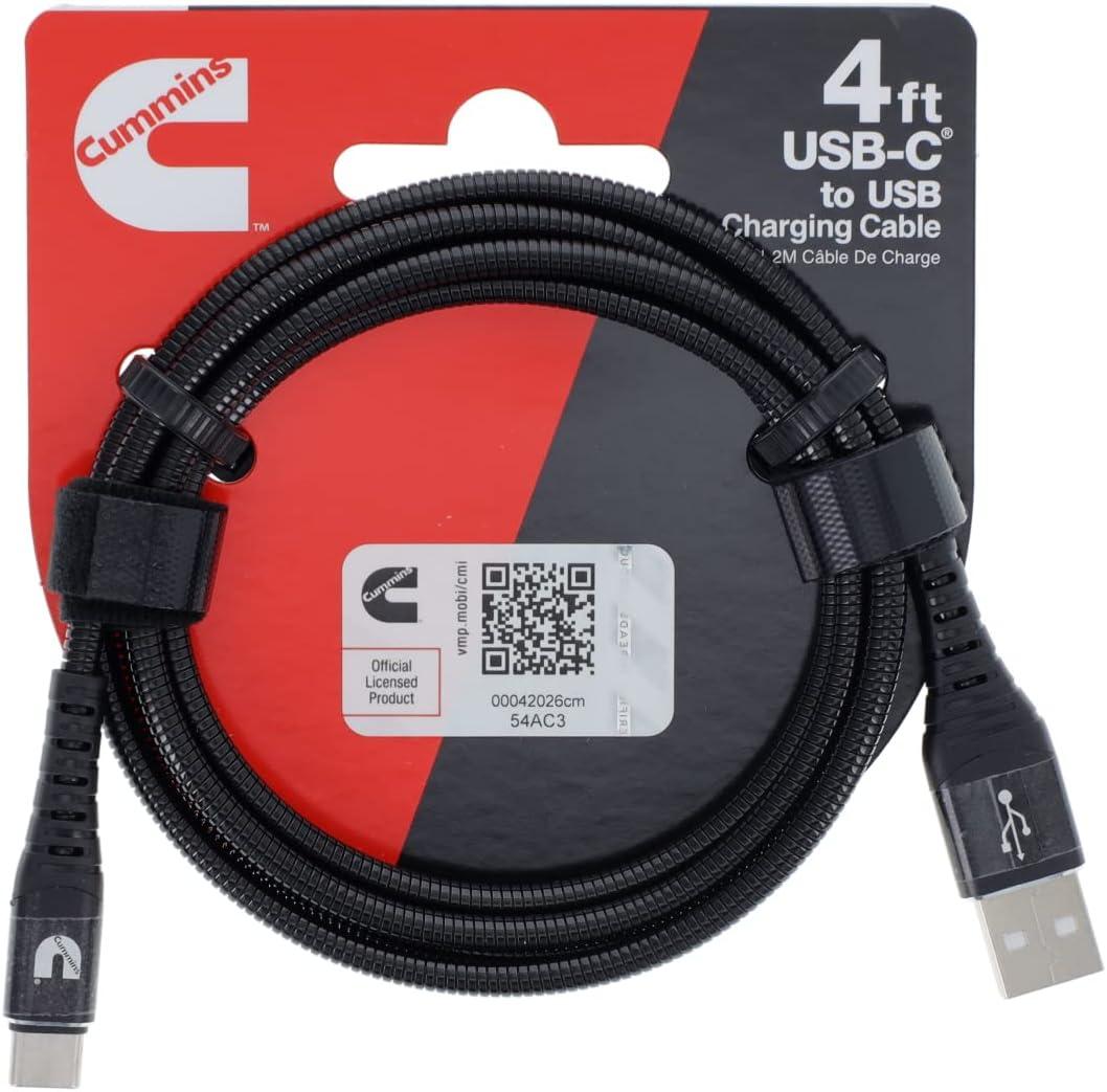 Cummins Android Compatible Charger Cord Type C 8ft Metal Braided C-A Cable CMN5029-8 Feet Long(4 Feet)