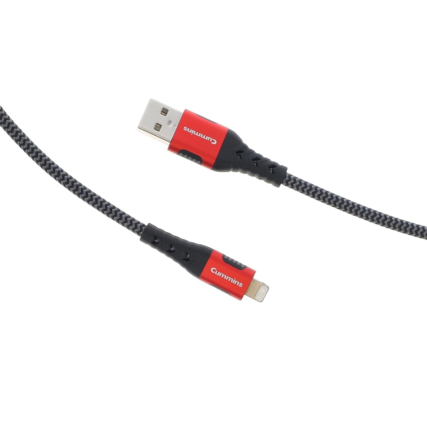 Cummins USB-A to Lightning Braided Charging Cable, 3 Foot, Nylon Braided, Aramid Fiber Core, Tangle-Free, Compatible with iPhone and iPad