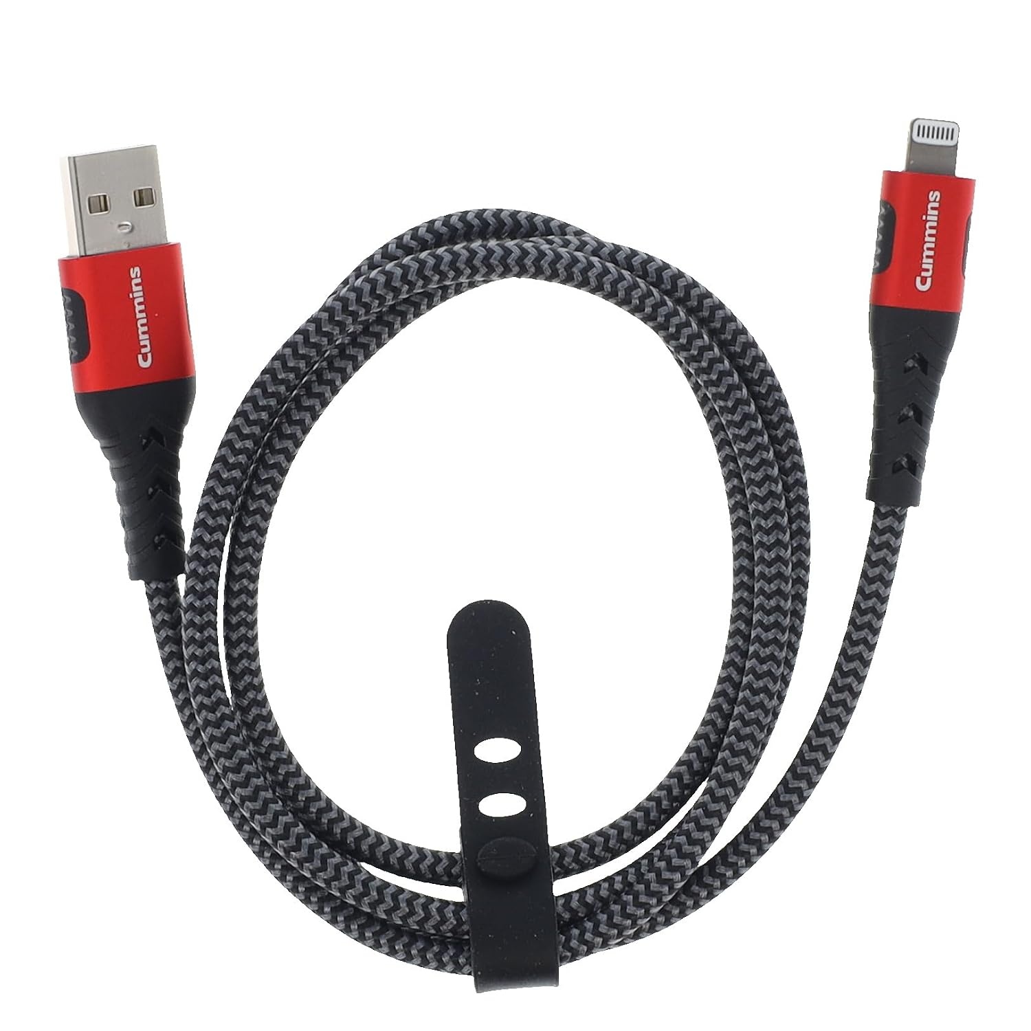 Cummins USB-A to Lightning Braided Charging Cable, 3 Foot, Nylon Braided, Aramid Fiber Core, Tangle-Free, Compatible with iPhone and iPad