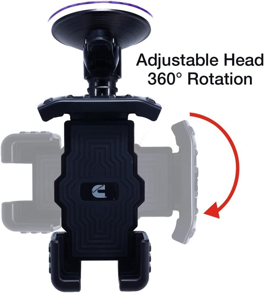Cummins Windshield Phone Mount CMNWSPH – Suction Cup Phone Holder for Car or Truck Window or Dash Universal Fit – Black