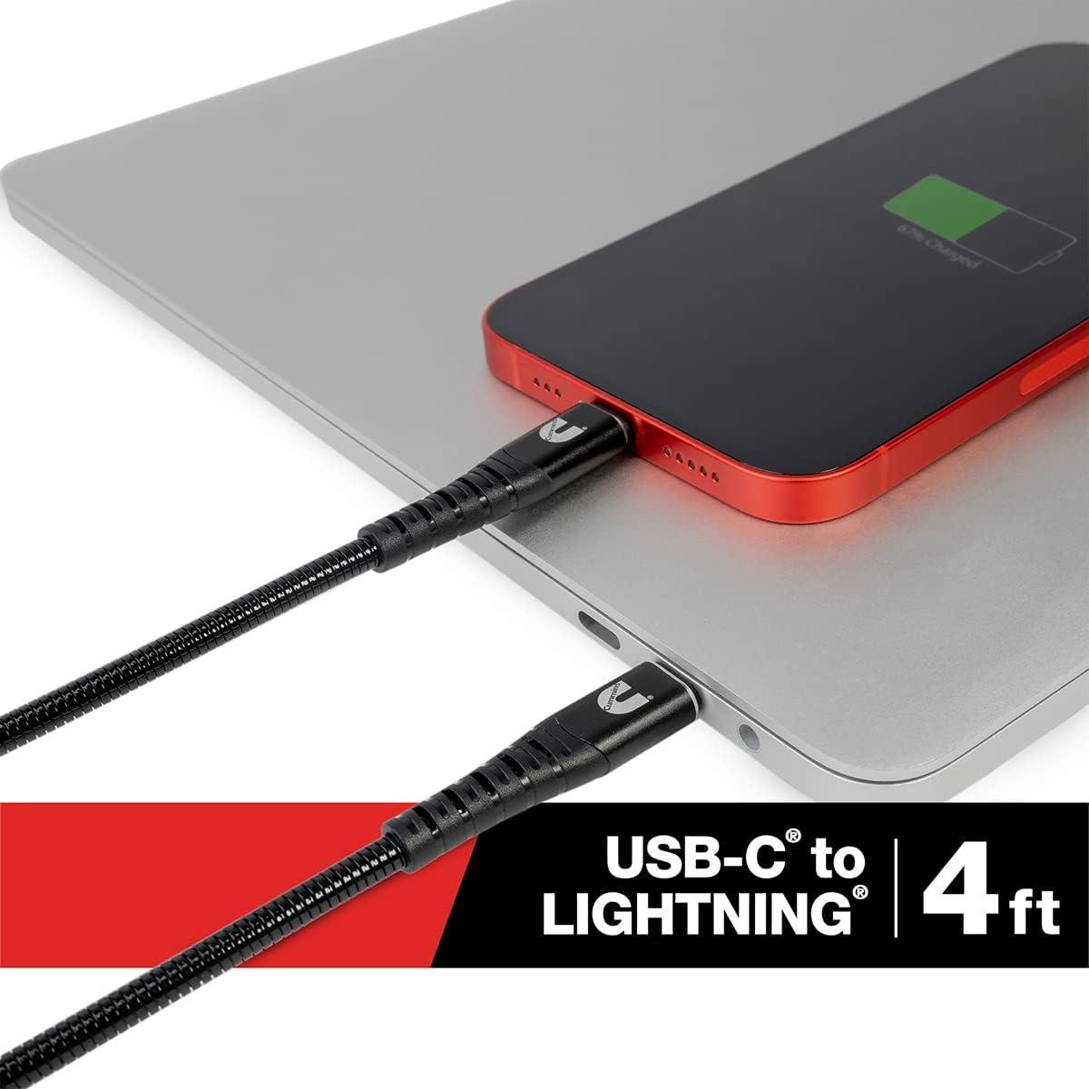 Cummins Lightning® to USB C® Flex Cable to Power Most Apple(R) Devices 8ft CMN4709(4 Feet)