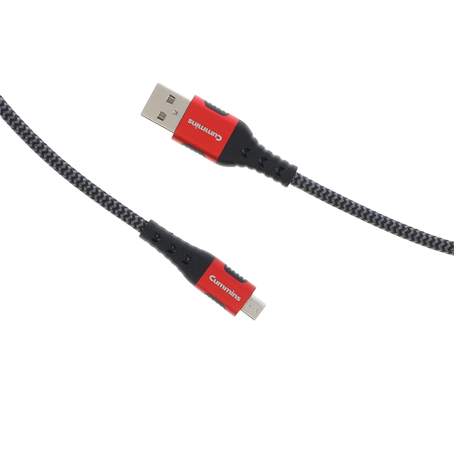 Cummins 3ft USB-A to Micro USB Charging Cable, Braided, Aramid Fiber, Aluminum Connectors, Tangle-Free