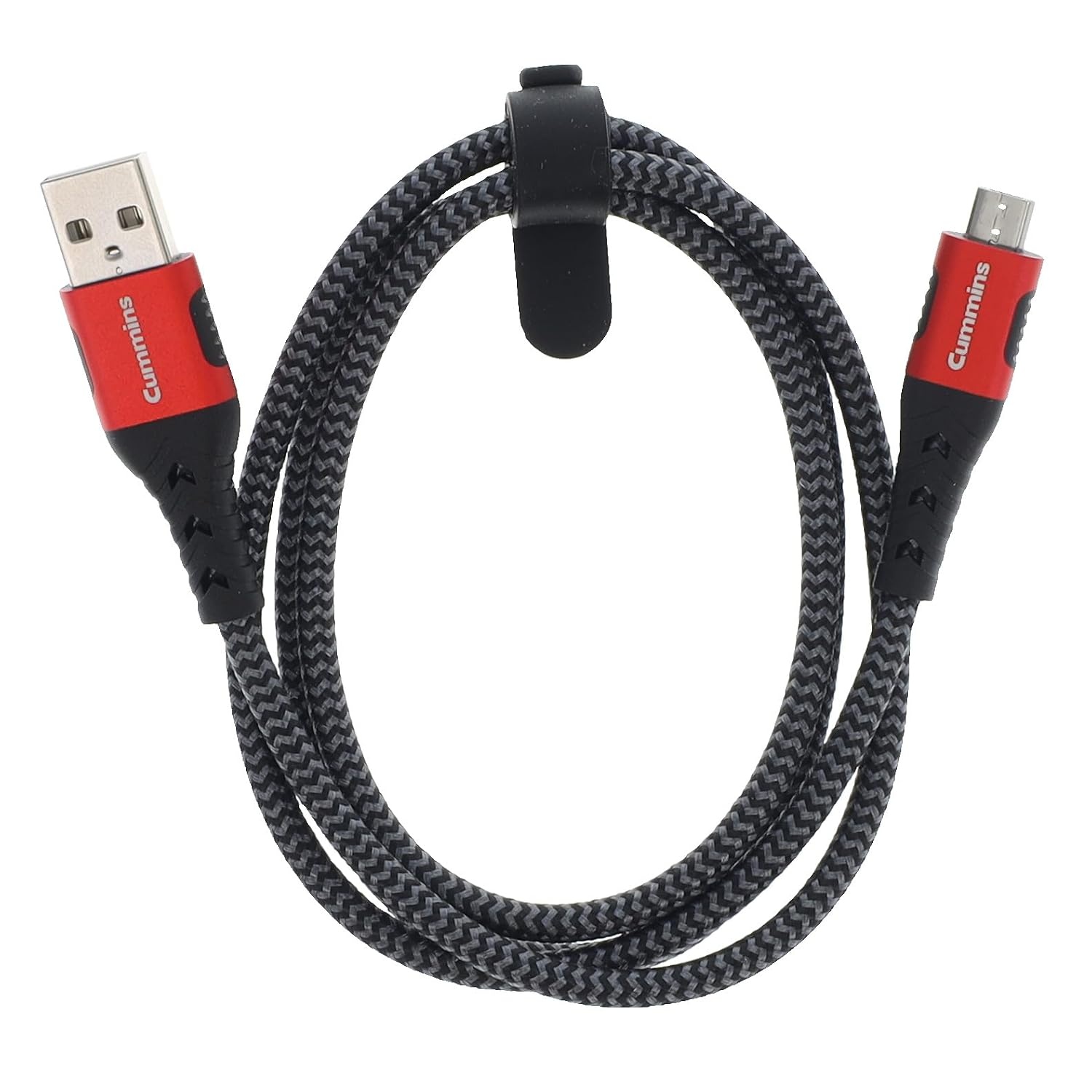 Cummins 3ft USB-A to Micro USB Charging Cable, Braided, Aramid Fiber, Aluminum Connectors, Tangle-Free