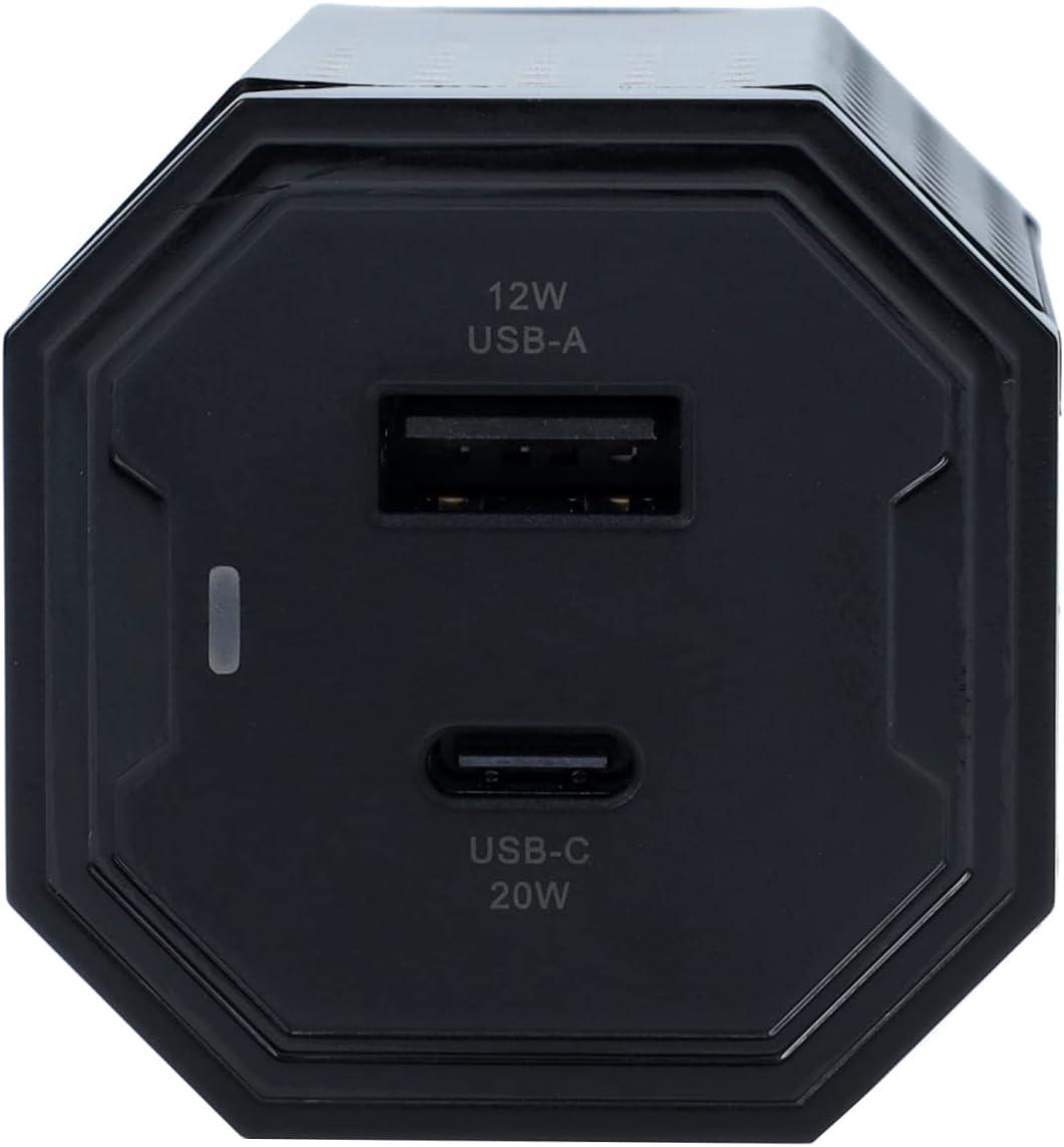 Cummins USB-C Fast Charging Wall Charger 32W Dual Port Type C Power CMN5045, Black