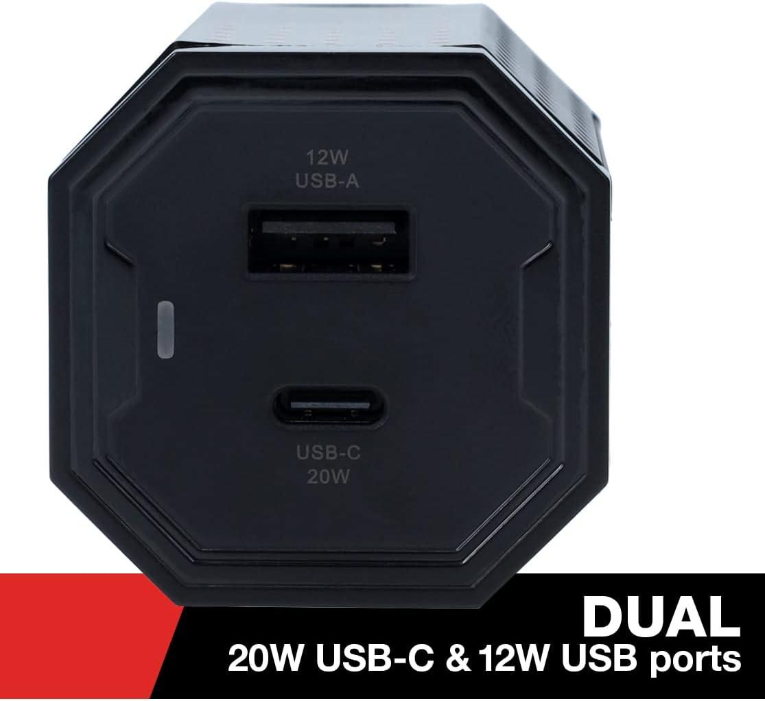 Cummins USB-C Fast Charging Wall Charger 32W Dual Port Type C Power CMN5045, Black