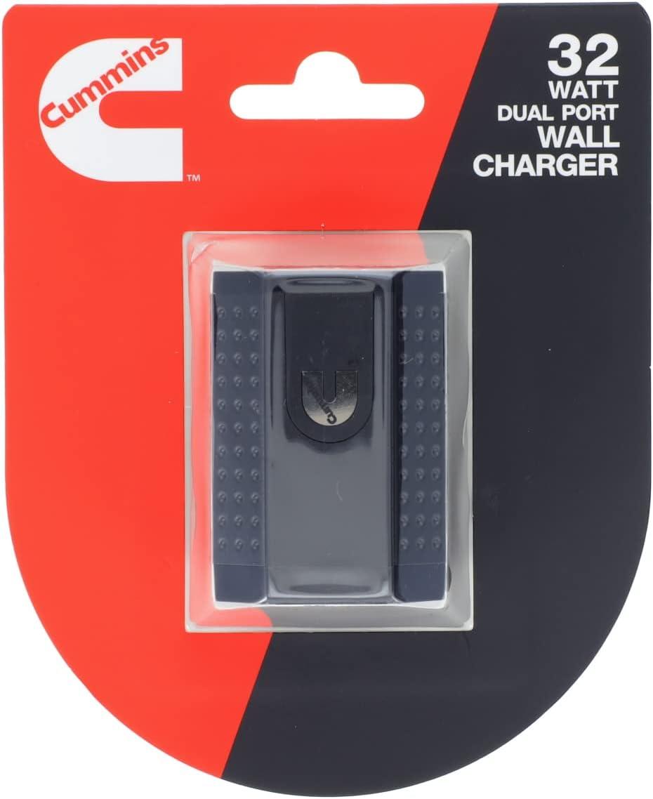 Cummins USB-C Fast Charging Wall Charger 32W Dual Port Type C Power CMN5045, Black