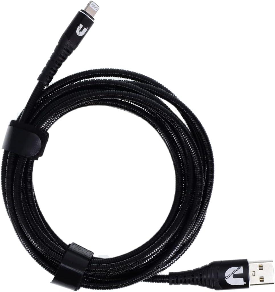 Cummins Lightning® to USB Cable MFi-Certified Compatible with Most Apple® Devices Plus Wrap Attachment 8ft CMN4708