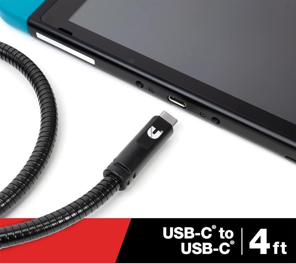 Cummins CMN4703 4 Foot USB-C to C Cable for Charging Android Devices Rugged Steel Charging Cord