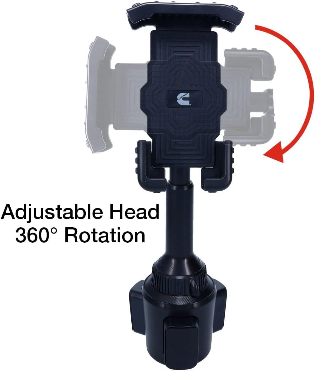Cummins Cup Phone Holder for Car or Truck CMNCHPH – Adjustable Phone Mount for Cell Phone Car Phone Holder – Black