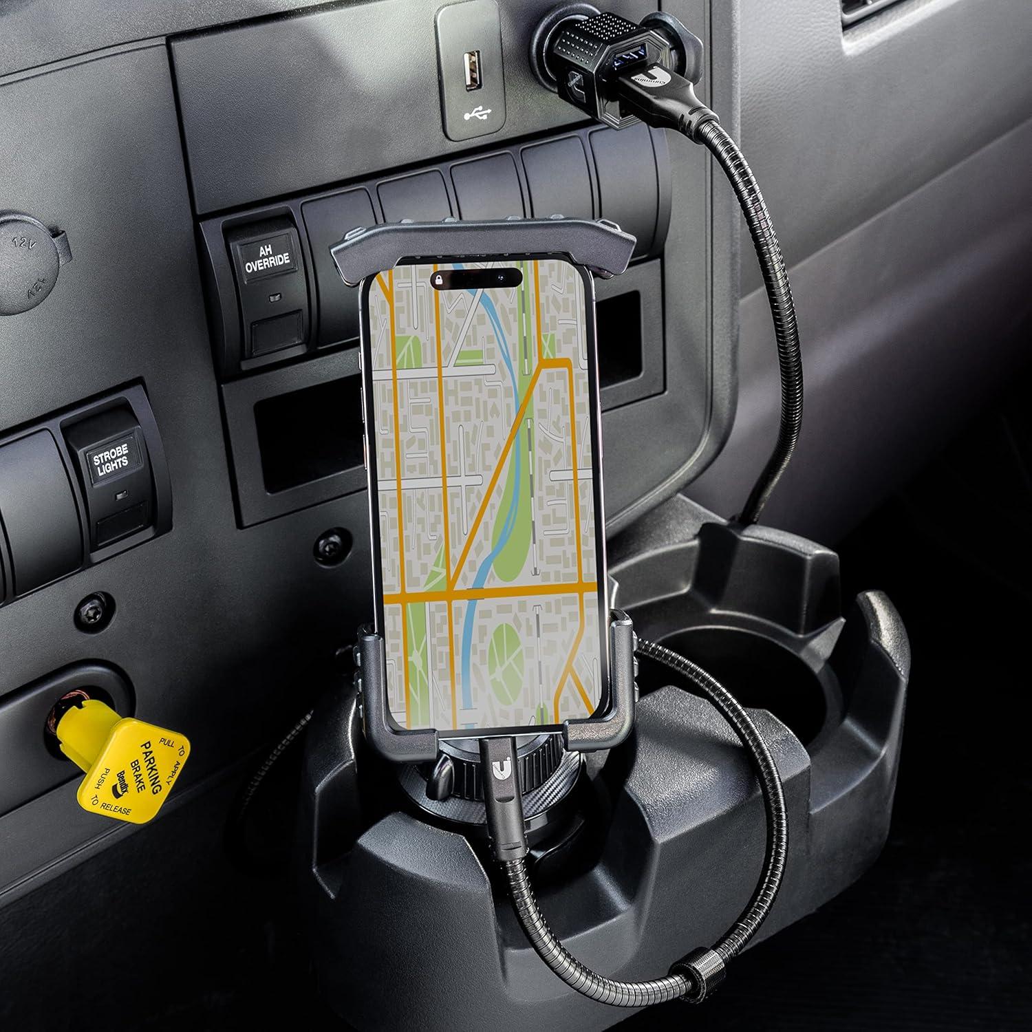 Cummins Cup Phone Holder for Car or Truck CMNCHPH – Adjustable Phone Mount for Cell Phone Car Phone Holder – Black