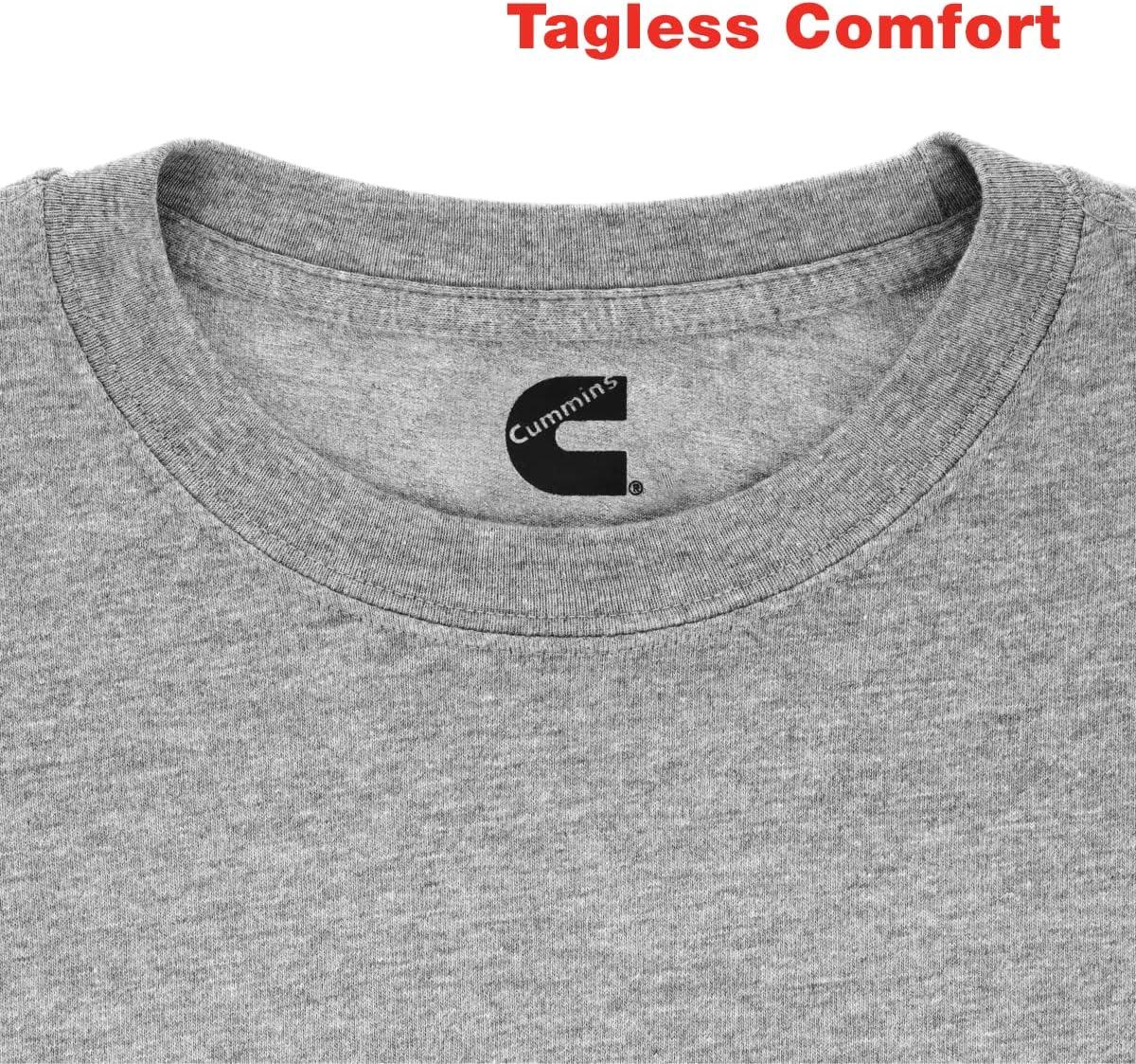 Cummins Men’s T-Shirt Short Sleeve Sport Gray Pocket Tee CMN4754 – Large(Small)