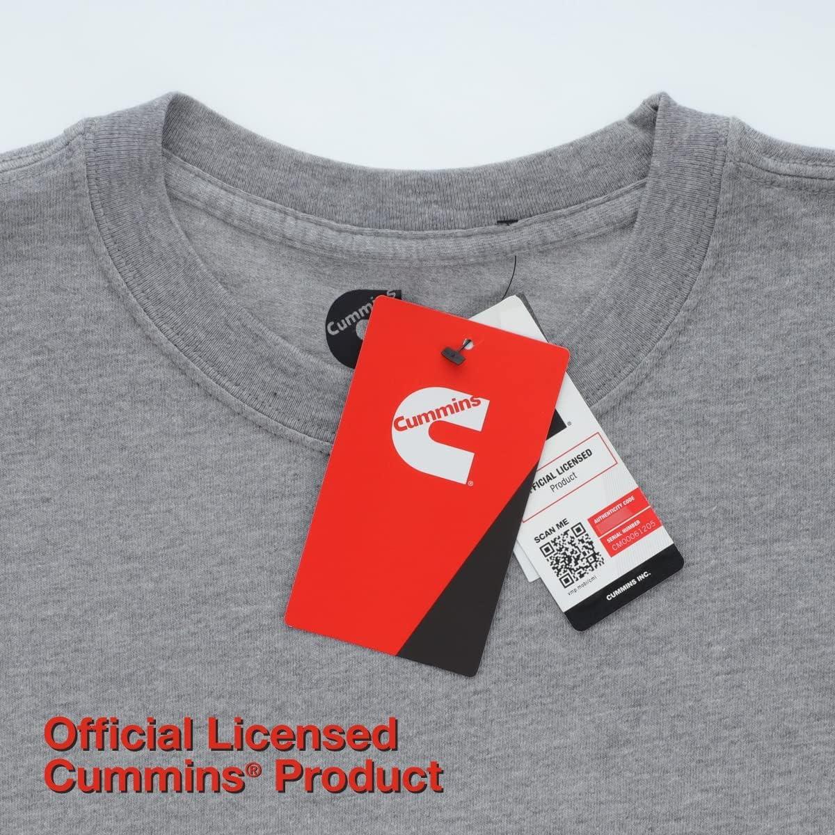 Cummins Men’s T-Shirt Short Sleeve Sport Gray Pocket Tee CMN4754 – Large(Small)
