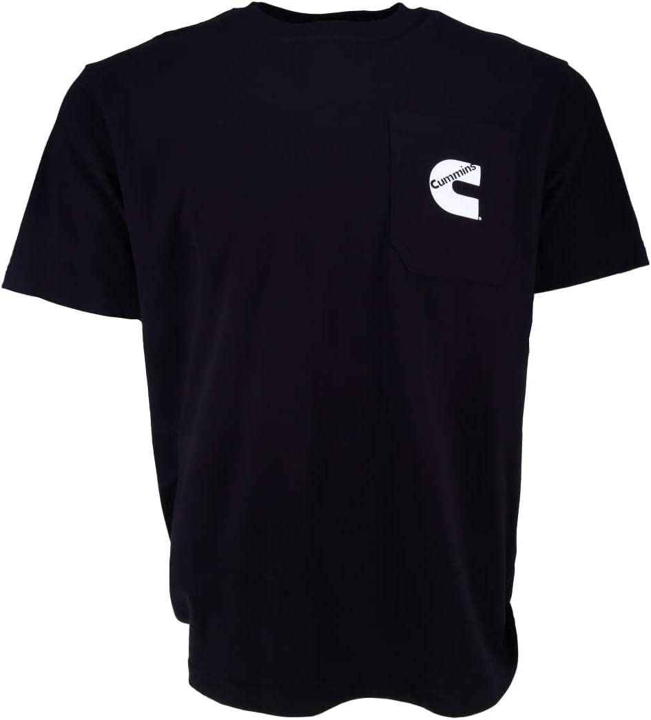 Cummins Men Standard Short Sleeve Pocket Tee, Black