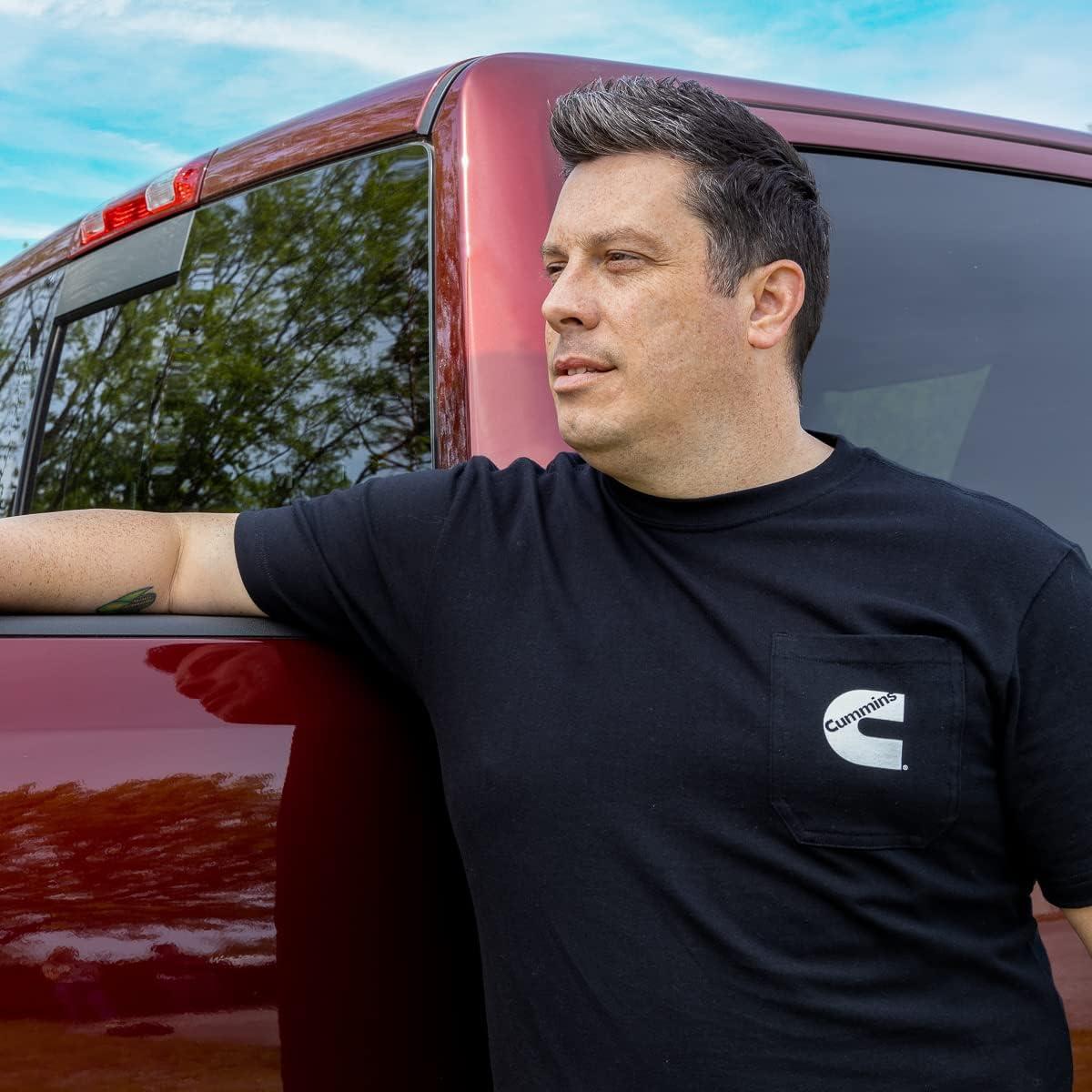 Cummins Men Standard Short Sleeve Pocket Tee, Black