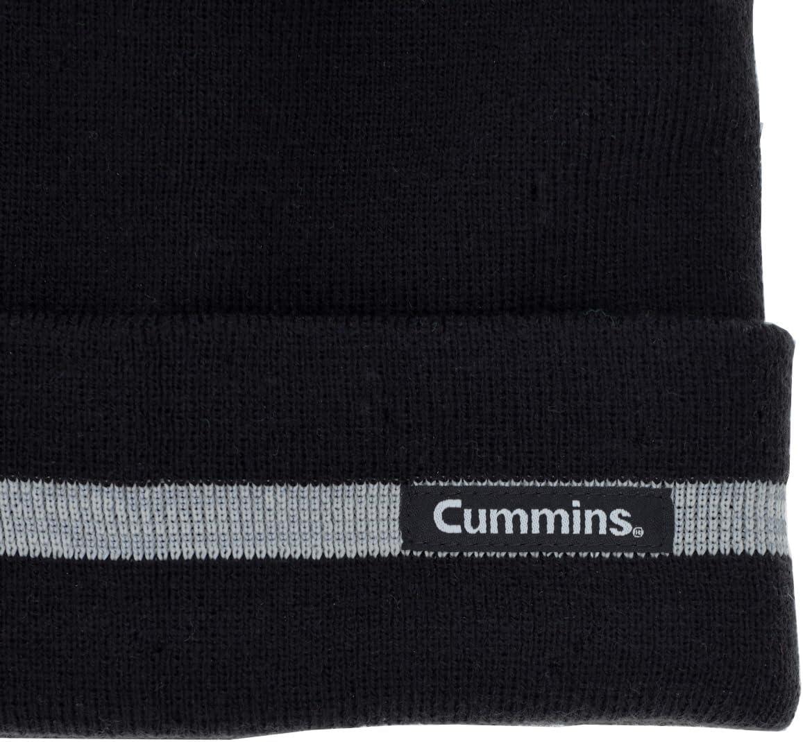 Cummins Black Cuffed Beanie with Reflective Stripe
