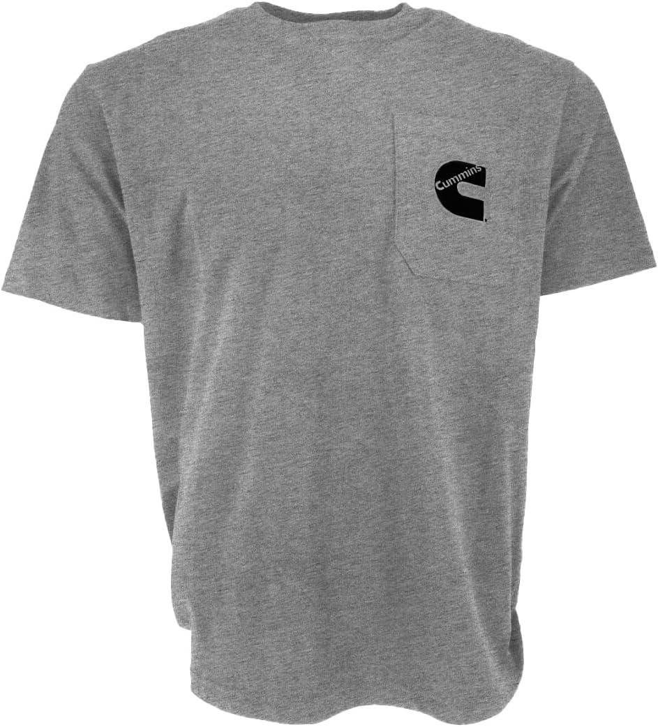 Cummins Men’s T-Shirt Short Sleeve Sport Gray Pocket Tee CMN4754 – Large(Medium)