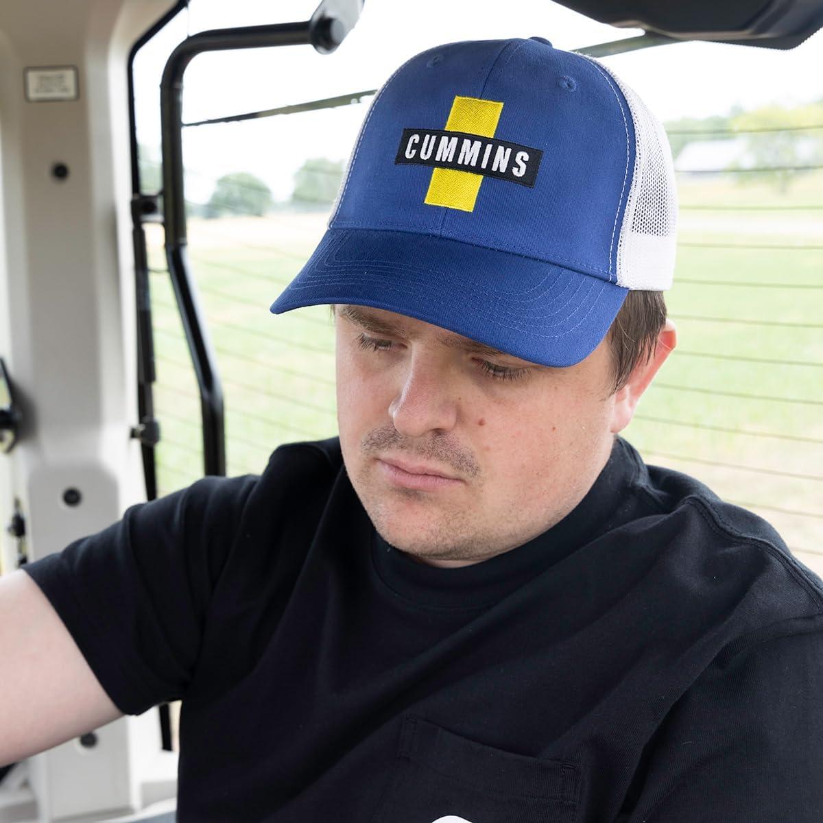 Cummins Hat Vintage Baseball Cap 1952 Cummins Logo Snapback Trucker Hats for Men Women, Mesh Snapback Cap(Blue)