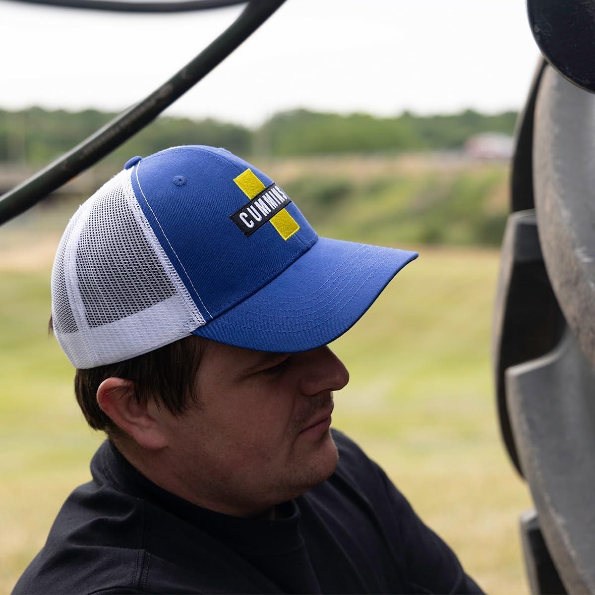 Cummins Hat Vintage Baseball Cap 1952 Cummins Logo Snapback Trucker Hats for Men Women, Mesh Snapback Cap(Blue)