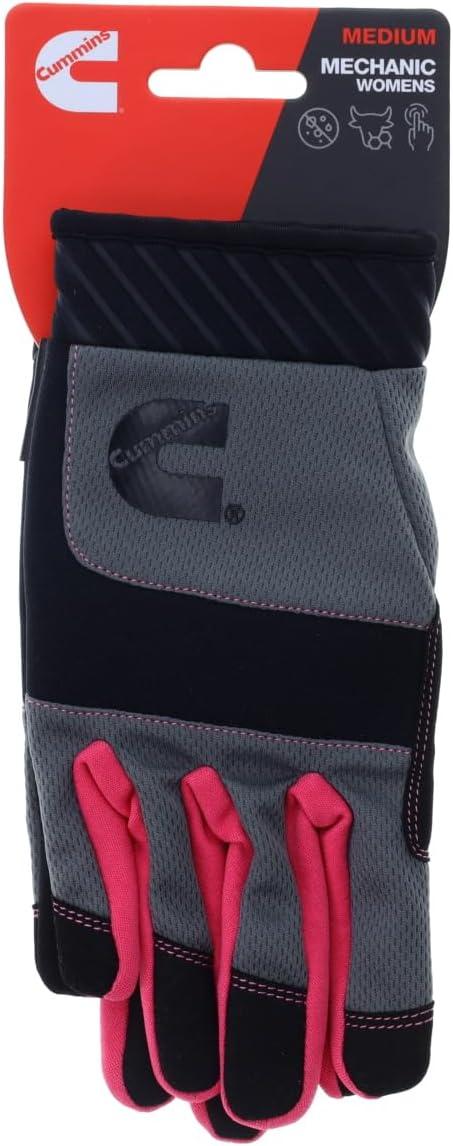 Cummins Womens Mechanic Gloves – Pink and Gray Women Utility Gloves Gardening Construction Safety Work Glove with Touchscreen, Large(Medium)