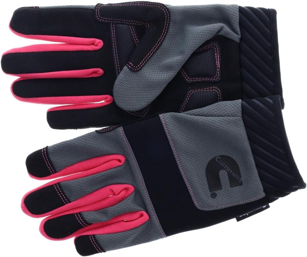 Cummins Womens Mechanic Gloves – Pink and Gray Women Utility Gloves Gardening Construction Safety Work Glove with Touchscreen, Large(Medium)