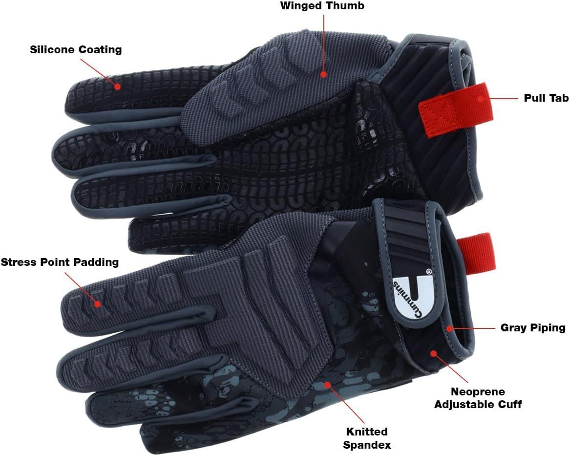 Cummins Pro Mechanic Glove – Professional Tool Grip Mechanics Work Gloves for Men Women with Impact Protection, Large(X-Large)