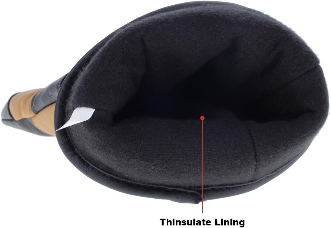 Cummins Winter Leather Gloves Work Goatskin Leather Fleece Lined with Thinsulate Winter Men Women Driving Utility, Large(Large)