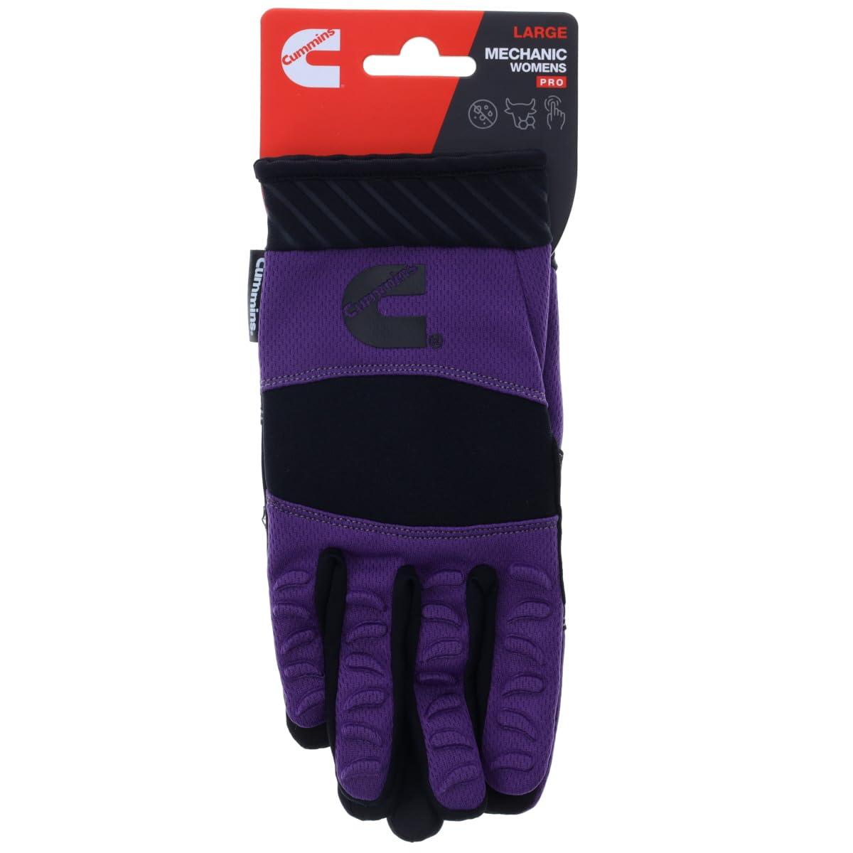 Cummins Womens Mechanic Glove – Anti-Vibration Anti-Abrasion Work Gloves All Season All-Purpose, Purple, Large(Large)
