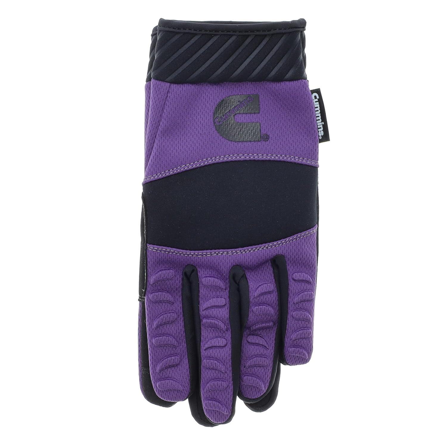Cummins Womens Mechanic Glove – Anti-Vibration Anti-Abrasion Work Gloves All Season All-Purpose, Purple, Large(Large)