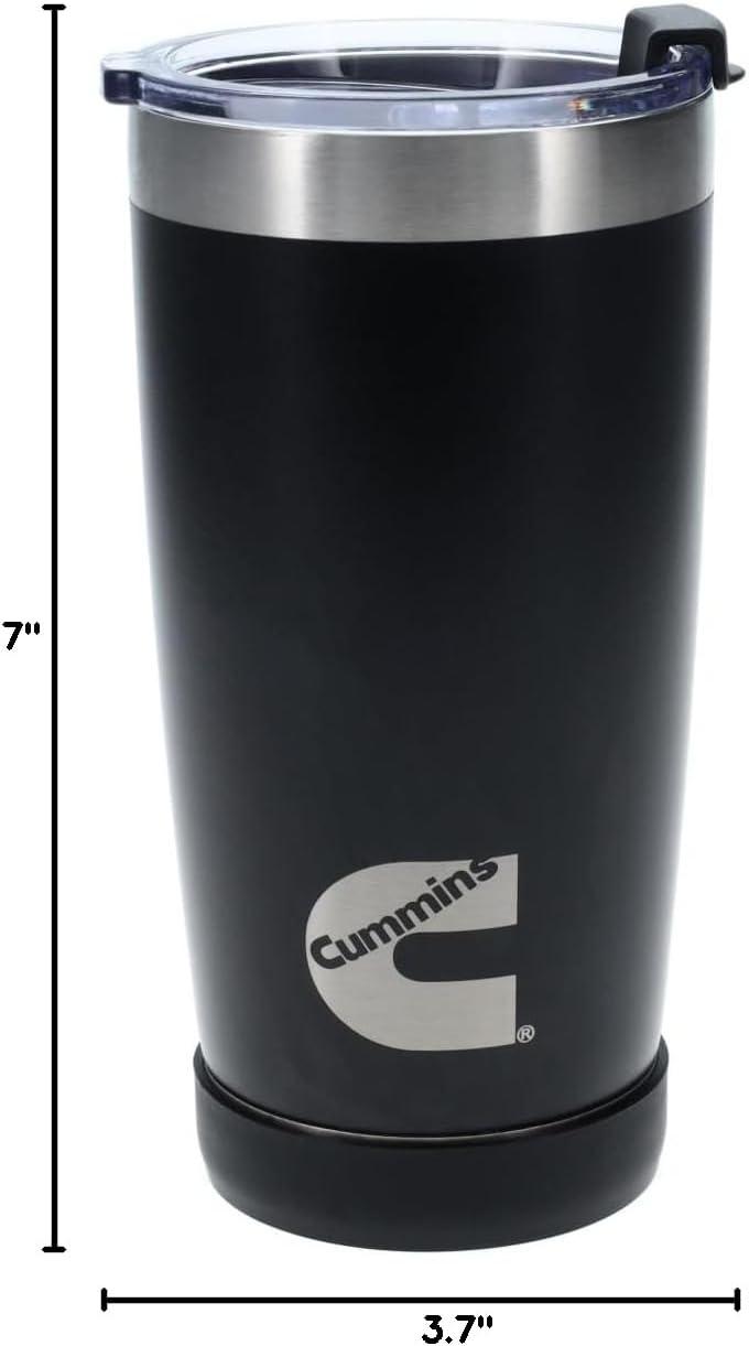 Cummins 20oz Tumbler Stainless Steel Reusable Travel Coffee Mug Double Wall Insulated Thermal Coffee Mug with Snap Seal, Red Matte(Matte Black)