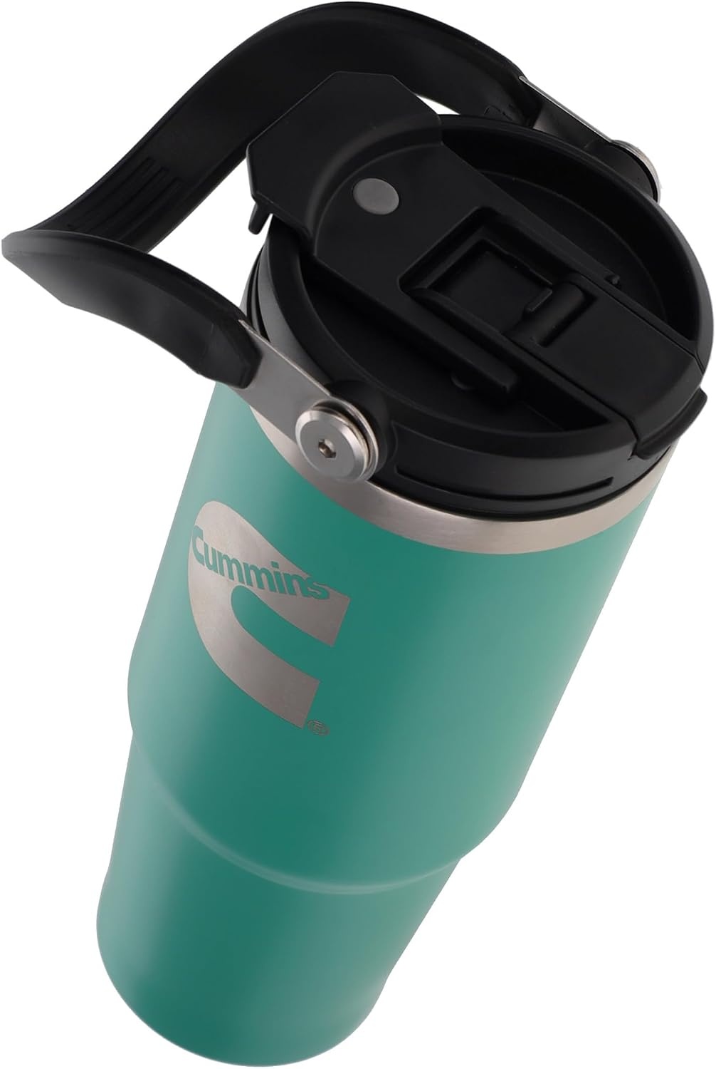 Cummins CMN35400 2 in 1 Tumbler with Flip Lid and Straw 30-Ounce Tumbler with Handle Stainless Steel Travel Mug-Green(Green)
