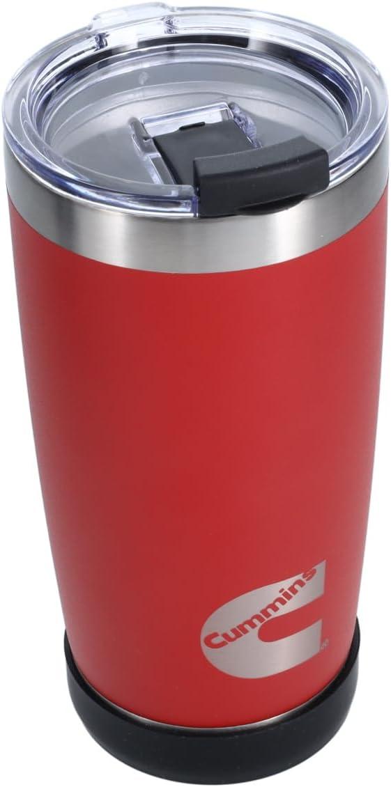 Cummins 20oz Tumbler Stainless Steel Reusable Travel Coffee Mug Double Wall Insulated Thermal Coffee Mug with Snap Seal, Red Matte(Red Matte)