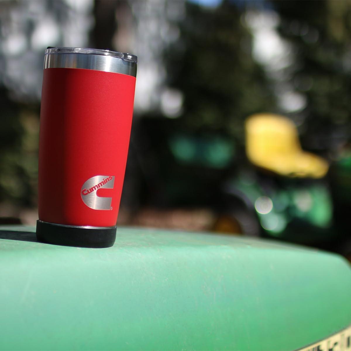 Cummins 20oz Tumbler Stainless Steel Reusable Travel Coffee Mug Double Wall Insulated Thermal Coffee Mug with Snap Seal, Red Matte(Red Matte)