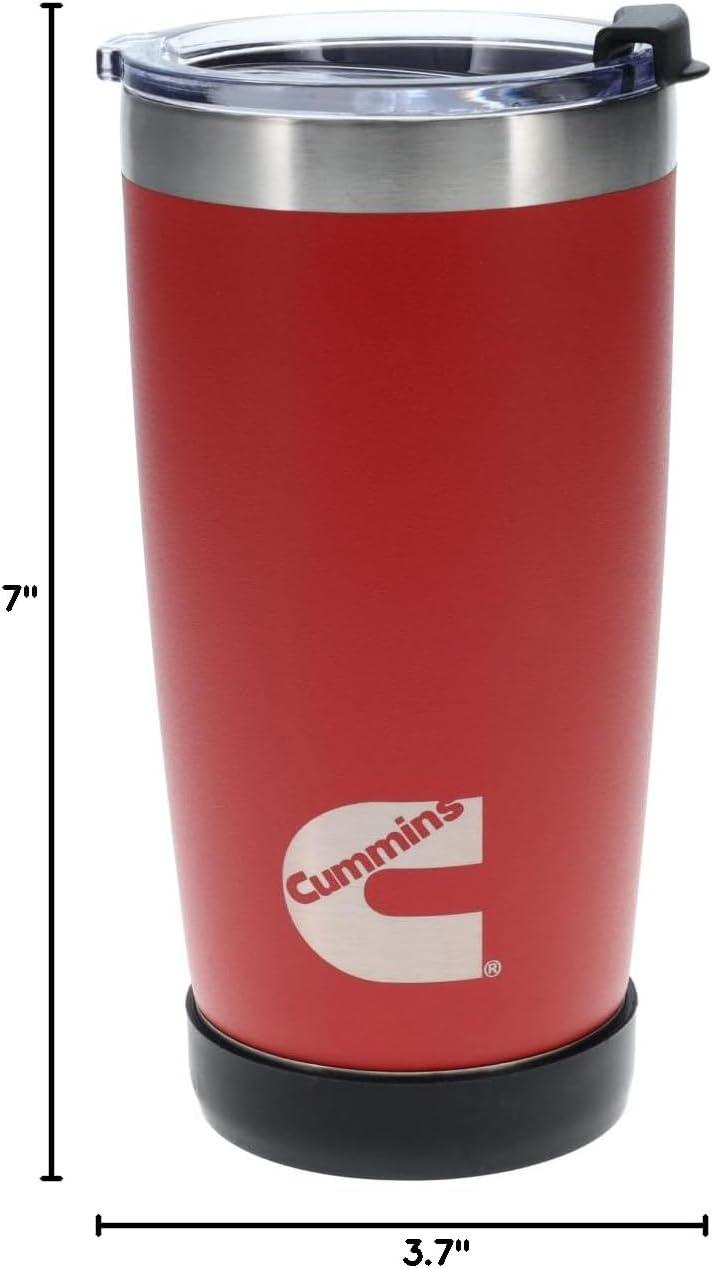 Cummins 20oz Tumbler Stainless Steel Reusable Travel Coffee Mug Double Wall Insulated Thermal Coffee Mug with Snap Seal, Red Matte(Red Matte)