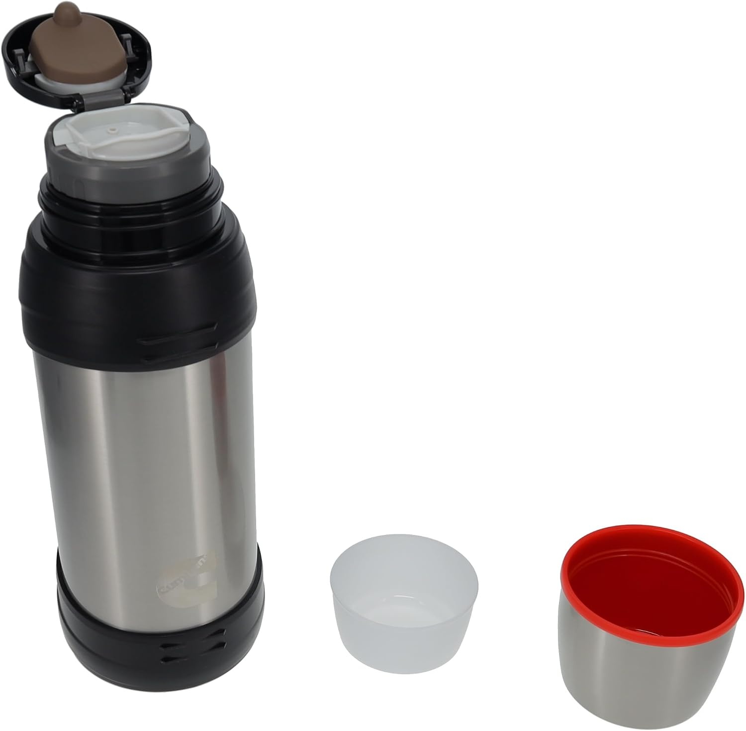 Cummins CMNTHERMOSSS Large 2-Liter Stainless Steel Insulated Water Bottle 67-Ounce Vacuum-Insulated Thermal-Chrome and Red(Silver)