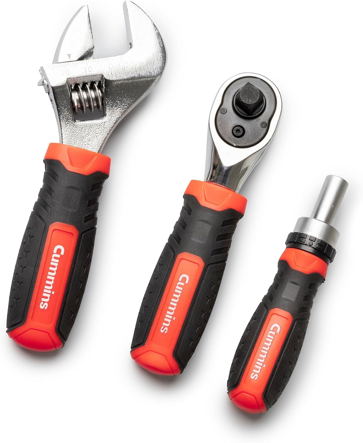 Cummins 53 Piece Stubby Tool Set, Hand Tools with Sockets, Screwdriver Bits, Adjustable Wrench, Ratcheting Bit Driver, SAE and Metric