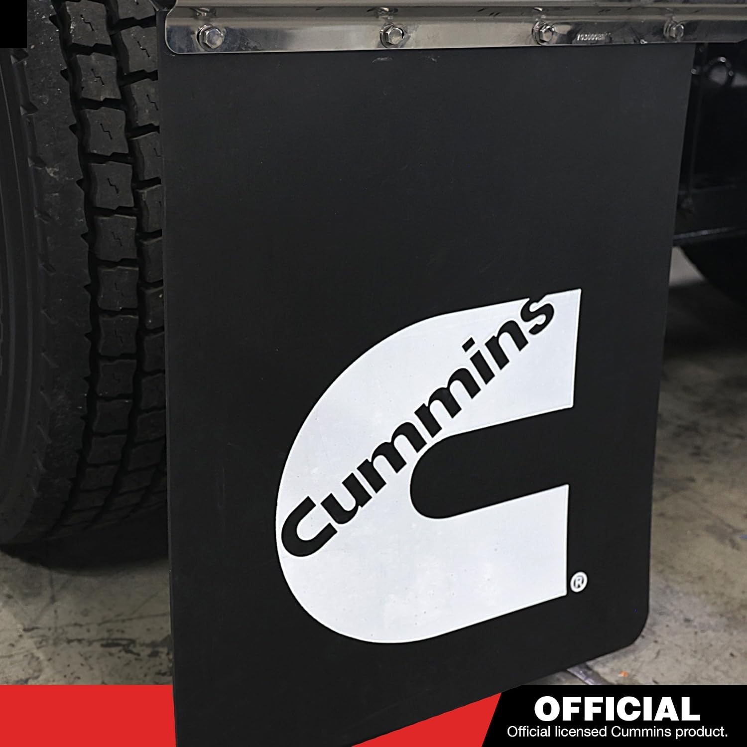 Cummins CMN5086 Rubber Mud Flap 24×30 Inch Semi Truck Splash Guard Diesel Fan Mud Flap for Semi Truck – Black