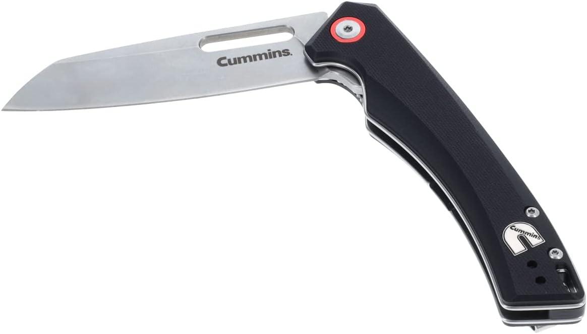 Cummins Pocket Knife 3.5-Inch Blade CMN4725 Hot Shot Liner Lock Tactical Folding Knife High Carbon Steel Ball-Bearing Open Close – Black