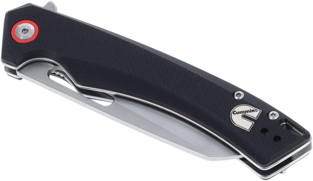 Cummins Pocket Knife 3.5-Inch Blade CMN4725 Hot Shot Liner Lock Tactical Folding Knife High Carbon Steel Ball-Bearing Open Close – Black