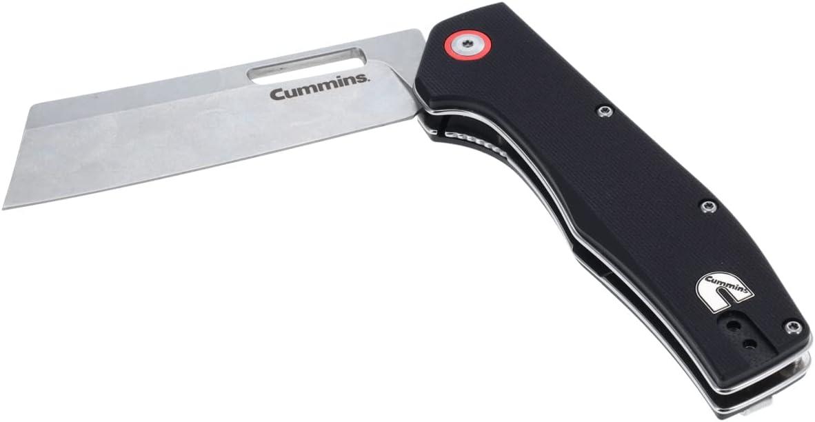 Cummins Cleaver Pocket Knife Folding 3.5-Inch Blade CMN4723 – Folding Knife with Frictionless Ball-Bearing Pivot for Easy Open Close – Black