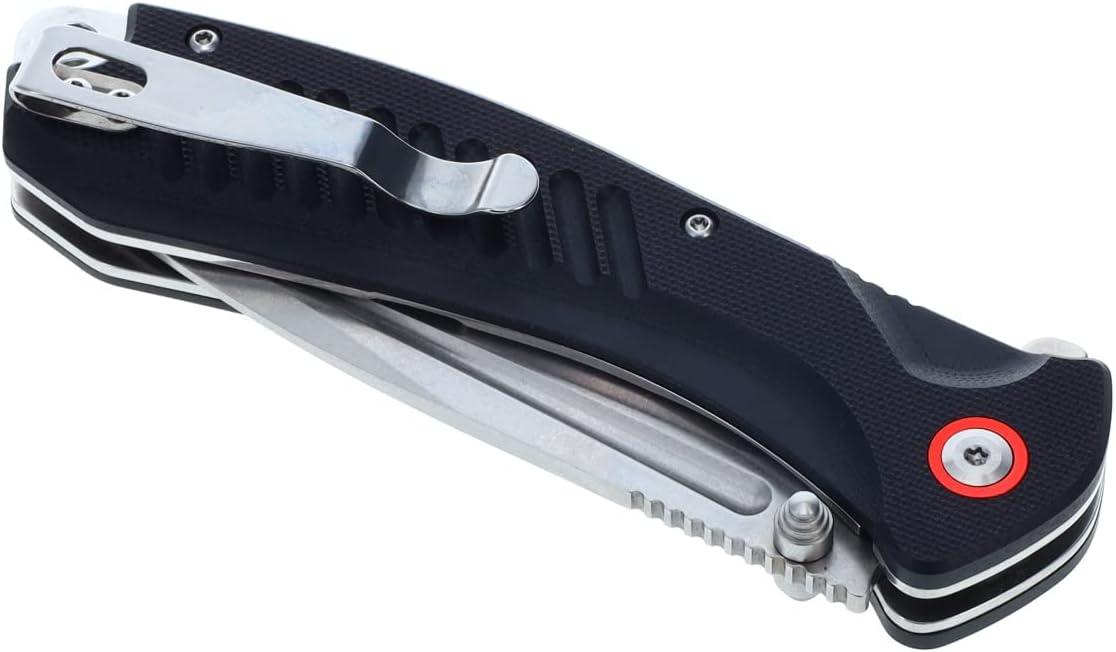 Cummins Serrated Edge Folding Pocket Knife 4-Inch Tanto Blade CMN4724 with Liner Lock Lightweight Utility Knife – Black