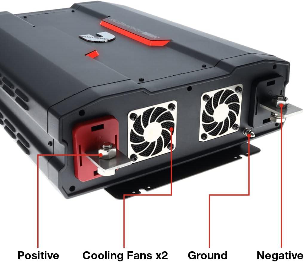 Cummins 3000 Watts Inverter Modified Sine Wave Truck Inverter 12 Volts to 110 Volts Four AC Outlets Two USB Ports (Plus Cable Kit)- CMN3000W – Inverters for Vehicles, Van Life, Camping(5000 Watts)