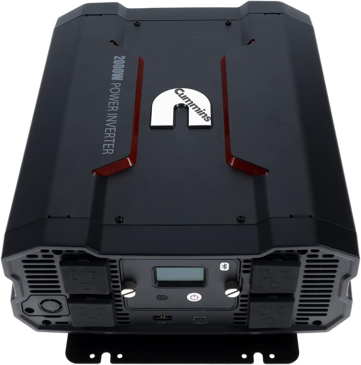 Cummins 3000 Watts Inverter Modified Sine Wave Truck Inverter 12 Volts to 110 Volts Four AC Outlets Two USB Ports (Plus Cable Kit)- CMN3000W – Inverters for Vehicles, Van Life, Camping(2000 Watts)