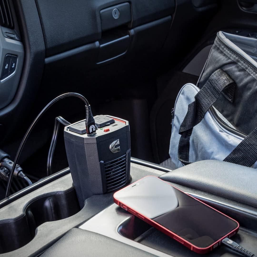 Cummins 120 Watt Cupholder Inverter with Dual AC Outlets DC to AC Car Inverter 12v to 110v CMN120C(CMN120C)