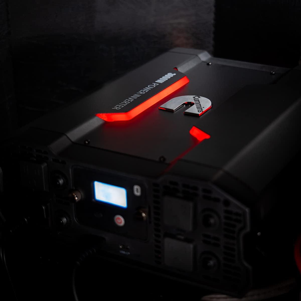 Cummins 3000 Watts Power Inverter Modified Sine Wave Truck Inverter 12 Volts to 110 Volts Four AC Outlets Two USB Ports (Plus Cable Kit)- CMN3000W – Inverters for Vehicles, Van Life, Camping (Renewed)